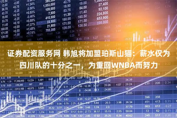 证券配资服务网 韩旭将加盟珀斯山猫：薪水仅为四川队的十分之一，为重回WNBA而努力